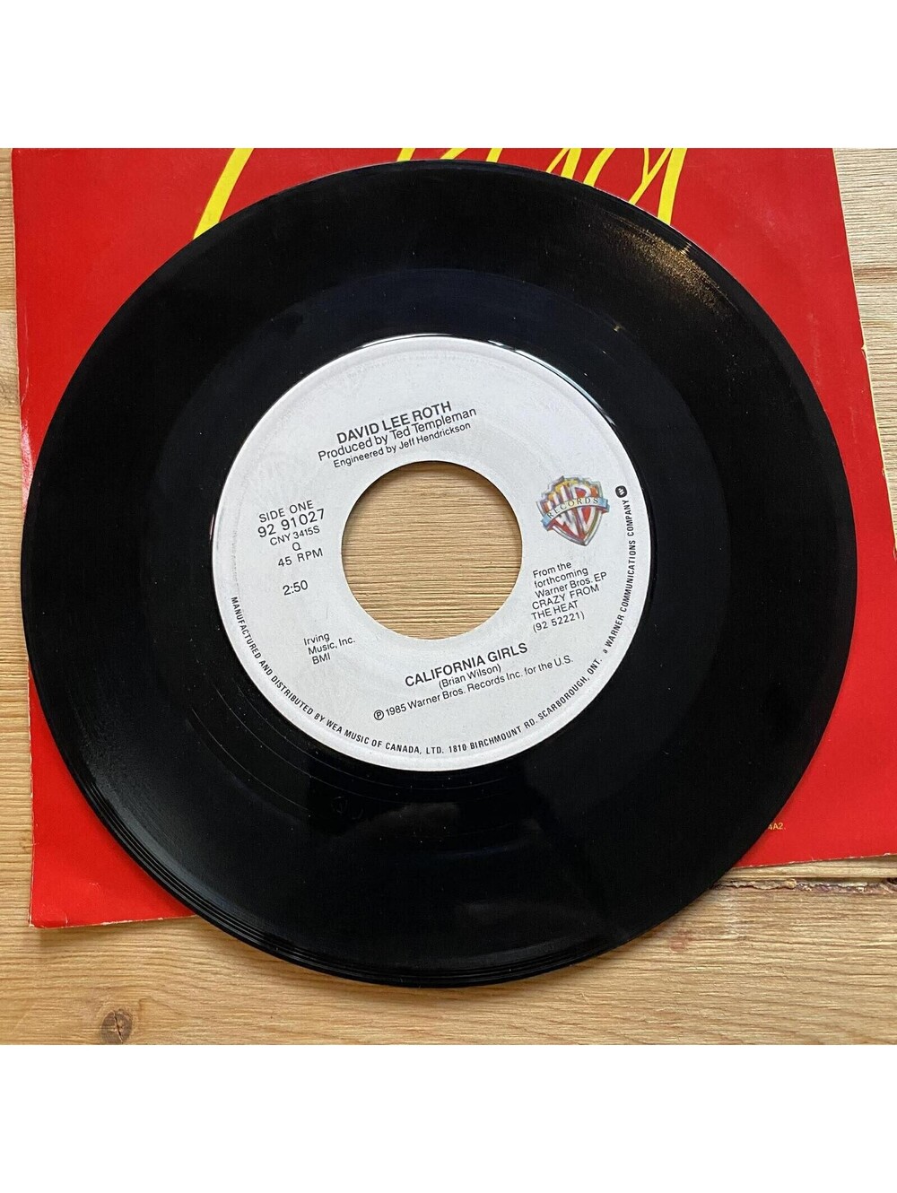 David Lee Roth - California Girls 45rpm VG+ R10
